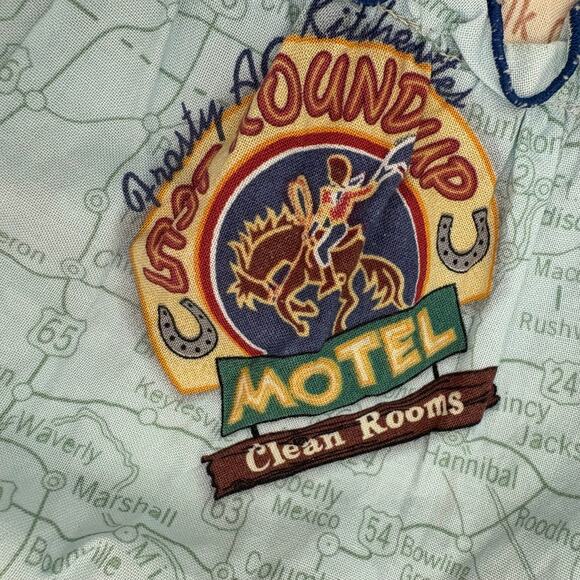 Vintage Western Rockabilly Ruffled Skirt Rt. 66 Print Cottage - Picture 5 of 11